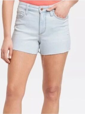 3/$20 Universal Thread 3” Light Vintage Wash Denim Cutoff Shorts Hi Rise Stretch